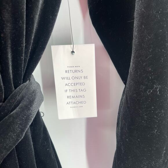 ELOQUII Jumpsuit Size 18 NWT Black Velvet Tie Belt Wide Leg Cocktail Evening - Picture 5 of 16